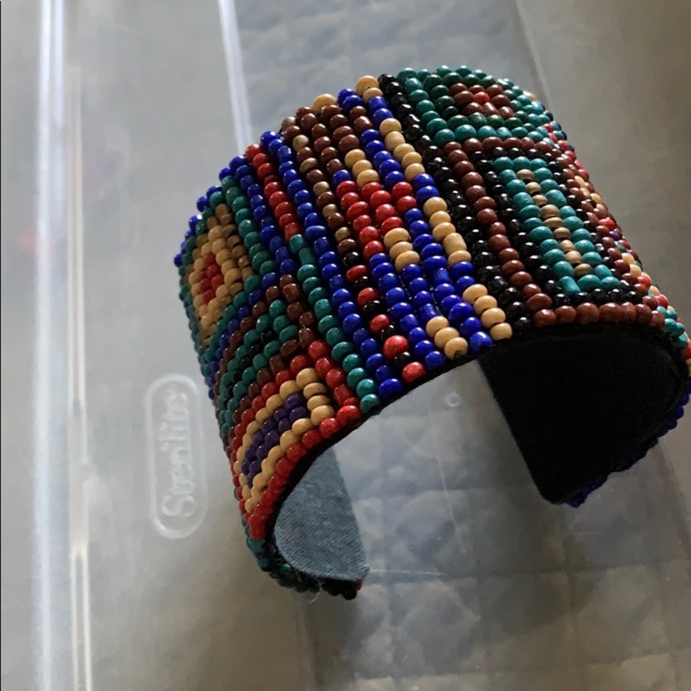 Beaded cuff bracelet